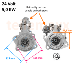 Anlasser für Bagger Hyundai R110-7 R145CR-9 R16LCD-7A R180LC-9 ... 32B66-02300 | eBay.de