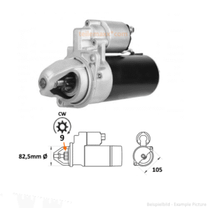 AKS1052 Anlasser passend für Fendt F12 GT GH HL.. Güldner Holder Hatz E89.. 2LKN