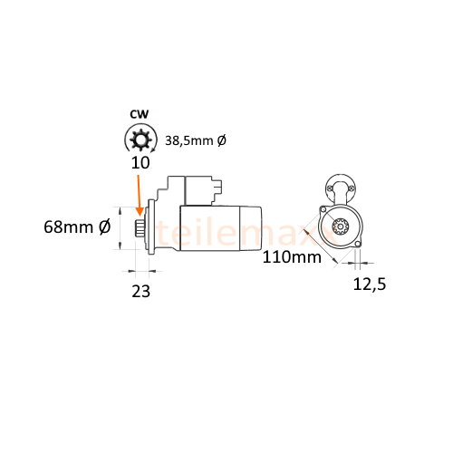 Anlasser für Nante NT18 Laidong LL380B Bagger China Motor AKS6810 ... - Image 2