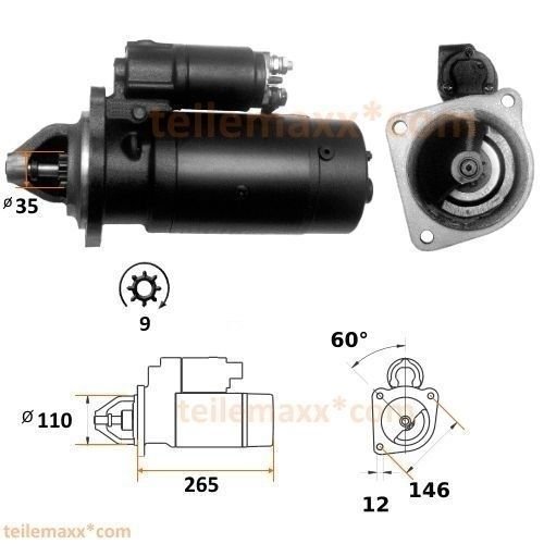 Anlasser für 450 R 550R JL UTB Universal 1010 530 533 550 640 643 683 703 DT .. - Image 2