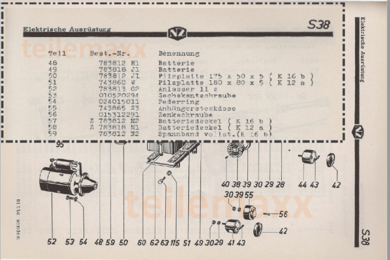 Anlasser für Normag Zorge F12 K12a Kornett K13a K15a K16 K18 II AKS1686 11 Zähne - Image 4