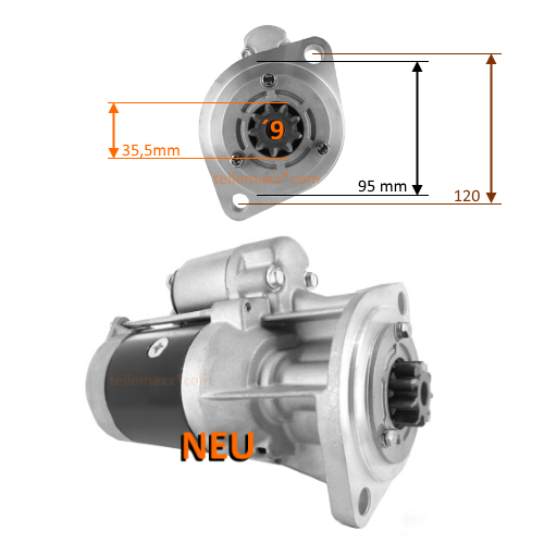 Anlasser für Komatsu Hitachi WA65-5 WA70-5 WA80-5 4D95L.. 600-863-1450 S13-558 - Image 2