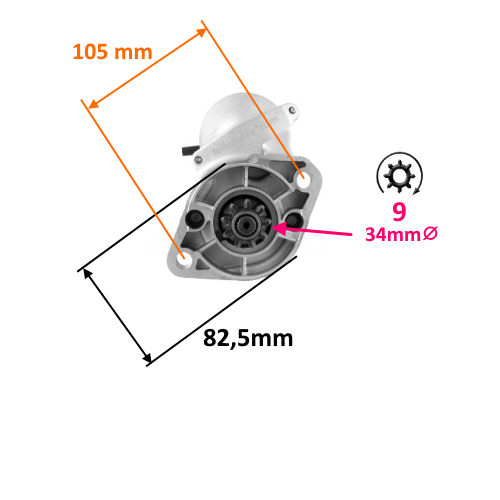 Anlasser für Motor Kubota Schäffer Toro... F2803 D1402 V2203.. 028000-6240 JS734 - Image 2