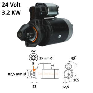 24 Volt Anlasser für Ruggerini Lombardini Farymann MWM Diesel Same VM .. AKS2812