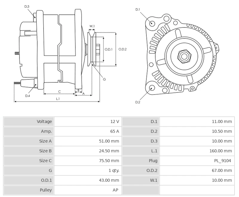 Lichtmaschine für Fiat X 1/9 Uno Tempra Lancia Y10 Autobianchi Zastava .. R3448 - Image 3