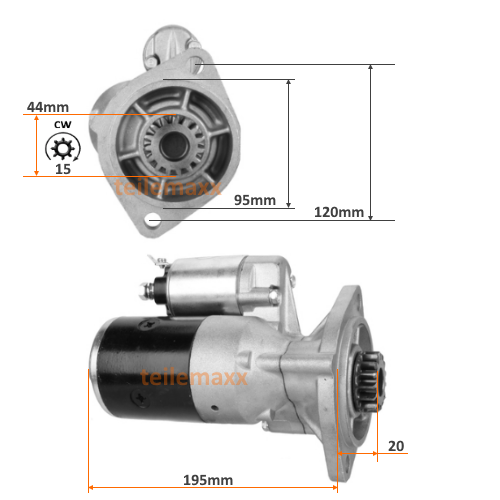 Anlasser für Yanmar Motor 3TN82E 3JH2-TE 4JH2-E 2T80-L .. S114-483A 171008-77010