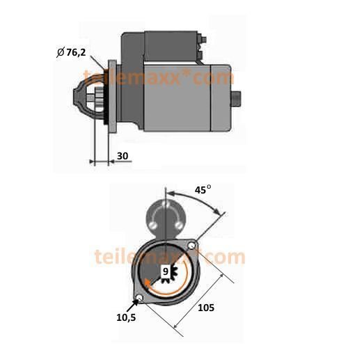 Anlasser für Ruggerini Hatz Lombardini 0001109028 0001218118 563R0610 115697 ... - Image 2