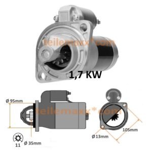 1,7KW Anlasser für Yanmar Motor Fuchs Lader Neuson Thaler. S114-883 129242-77010